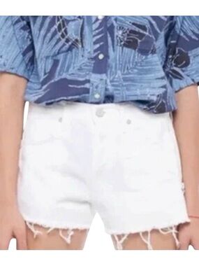 SR v. SANDRINE ROSE “The Virgin Label” White Denim Shorts, Size 27.